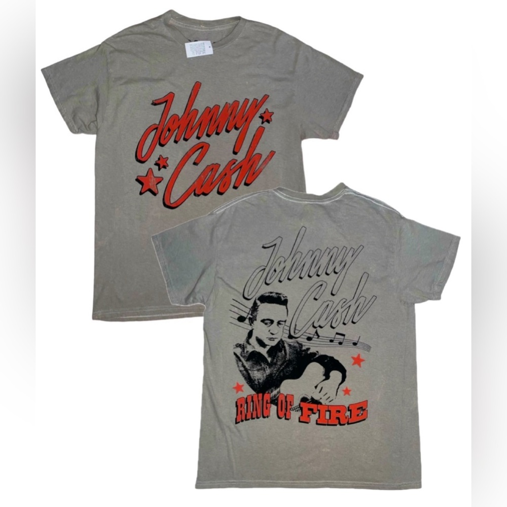 Johnny Cash Graphic Tee Front & Back Design Medium NWT